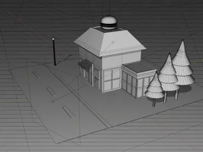 SHOP MODEL Low-poly 3D model