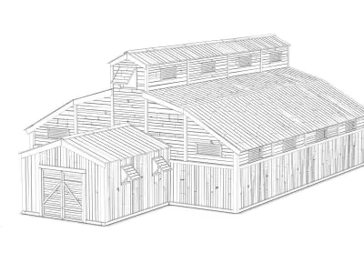 West Wild Building Set 01 Low-poly 3D model