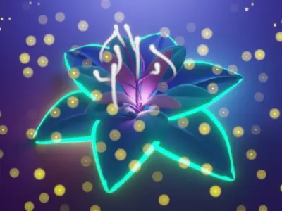 Glowing Flower 3D model