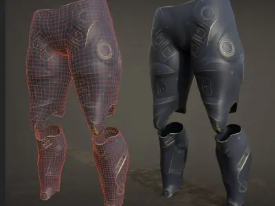 30 SCIFI LEGS with 4k Textures and UVS for ALL Softwares  Low-poly 3D model
