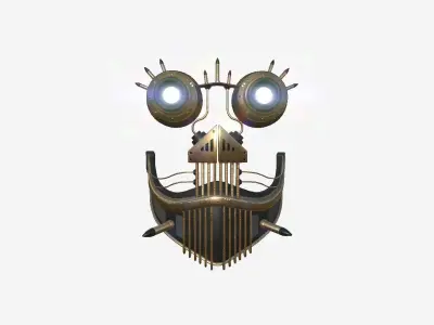 Steampunk Mask A06 Bronze - SciFi Character Design Low-poly 3D model