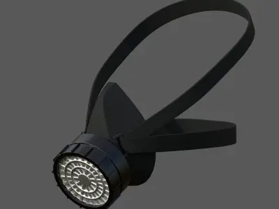 Gas mask helmet 3d model military combat protection safety  Low-poly 3D model