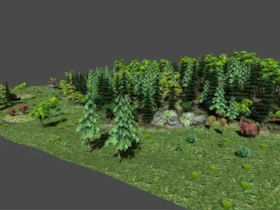low poly forest landscape Low-poly 3D model purchase