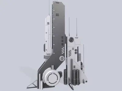 Futuristic building collection 3D Model Pack