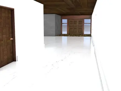3D House modern with balconies Low-poly 3D model