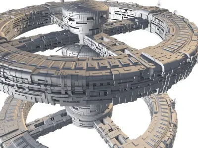 Station in space 3D model