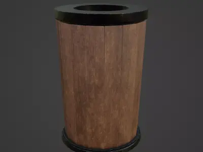 Street Trash Can B 05 Low-poly 3D model