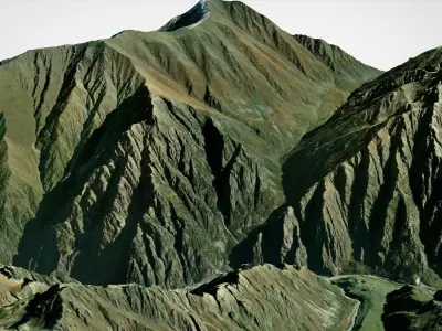Mountain landscape Upper and Lower Lars 3D model