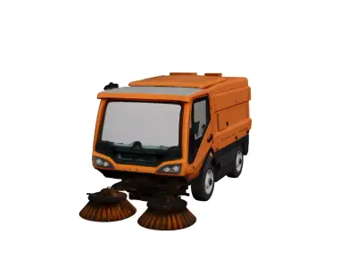 Generic Street Sweeper City Cleaning Utility Vehicle 3D model