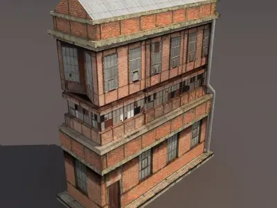 Factory Low poly Building 3d Model 3D model