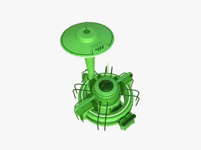 SciFi Facility D06 Green - Sci Fi Exterior Design Low-poly 3D model