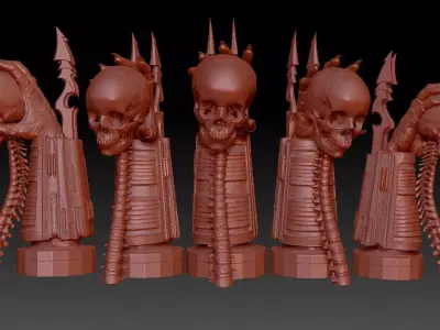 predator arm and skull display 3D print model