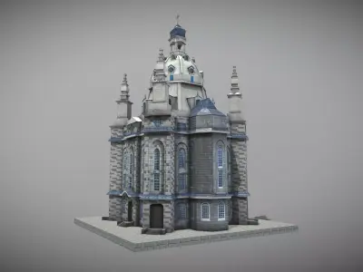 Frauenkirche Dresden Low-poly 3D model
