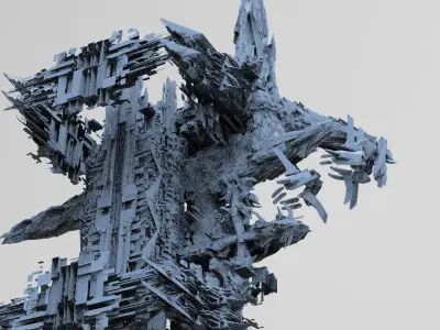 Cyberpunk asteroid base 5  3D model