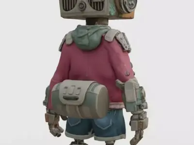 Futuristic Robot Character - Game 3D model