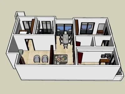 apartment floor plan 3D model