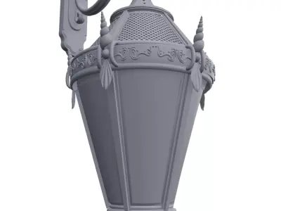 Decorative Silver Lantern 3D model
