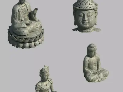 Sculpture - Pool Buddha 12 3D model