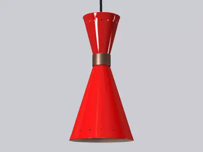 Mid Century Mercury Red Pendant Light 3D model
