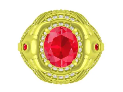 Classic Halo Diamond Ring 3D Model 4181 3D print model