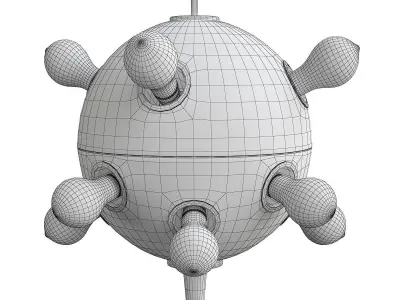 Red Oscar Space Age Torlasco 551 Pendan Low-poly 3D model