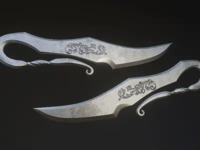 Turkish knife Low-poly 3D model