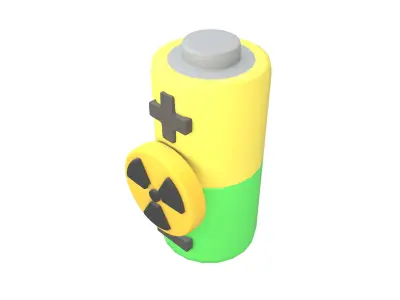 Nuclear Battery Icon v1 004 Low-poly 3D model
