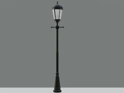Lantern in the park with light PBR  Game-ready Low-poly 3D model