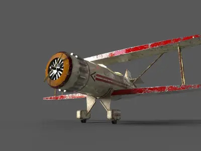 CRASH AIRPLANE Low-poly 3D model