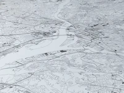 Washington DC Road Network and Streets 3D model