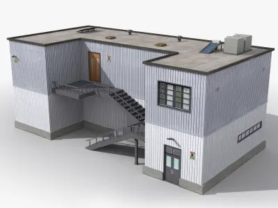 Factory x7 Low-poly 3D model
