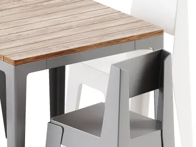 Tuck Table Rectangle and Butter Chair by DesignByThem 3D model
