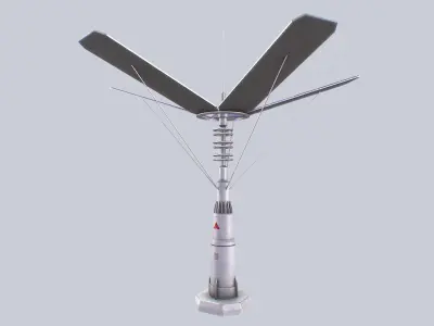 Scifi solar panel Low-poly 3D model