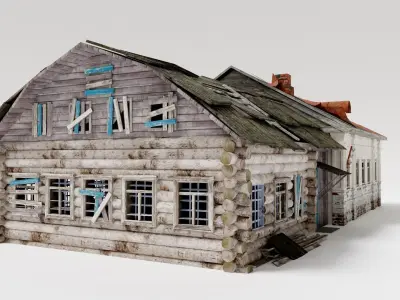 CountryHouseA old damaged as1 Low-poly 3D model