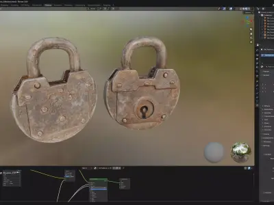 Old metal Lock Low-poly 3D model