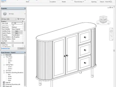 Parametric Sideboard Revit 3D model