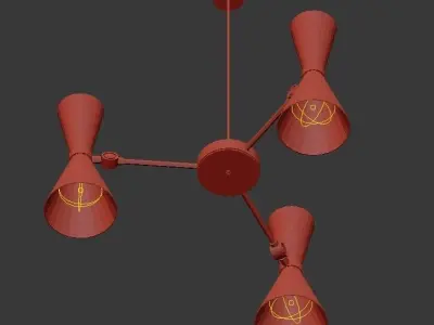 Cairo Three Arm Contemporary Chandelier 3D model