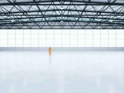 Airplane Hangar Interior 7 Low-poly 3D model