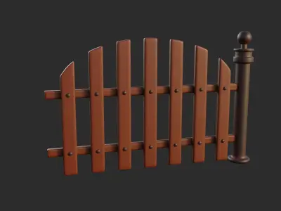 Cartoon Fence 12 3D model
