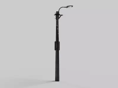 Concrete street lamp Low-poly 3D model