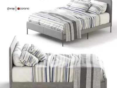 SLATTUM Upholstered bed  3D model