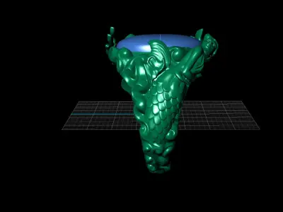 Poseidon and Mermaid ring 3D print model