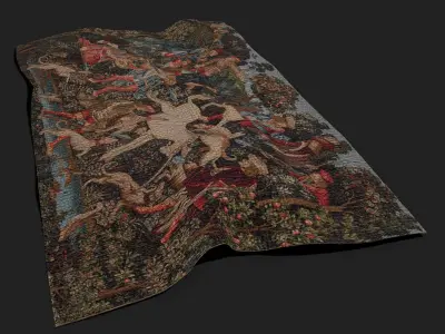 Courtyard Tapestry Low-poly 3D model