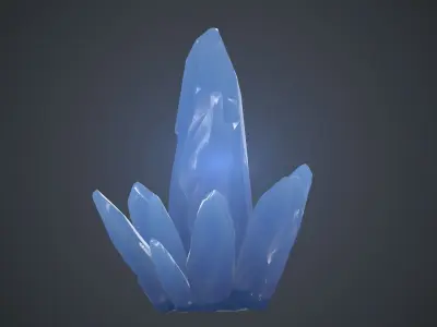 Blue Crystal PBR Game Ready Low-poly 3D model