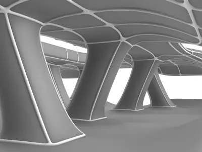 Parametric Mesh Columns Pavilion 3D model