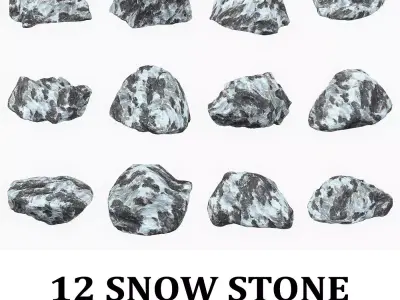 Snow Stone Collection Low-poly 3D model