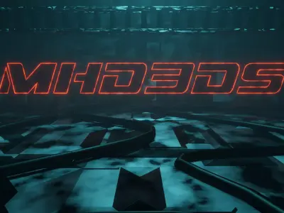 Cyberpunk text animation Free 3D model