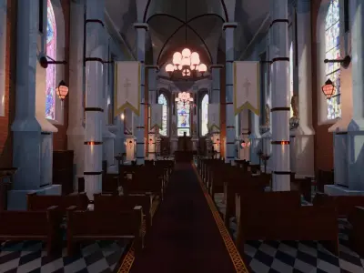 Cathedral Update  Low-poly 3D model