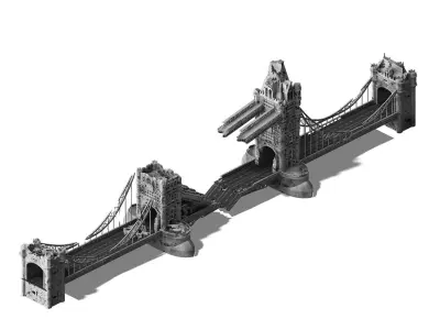 Sci Fi Building-London Tower Bridge 03 3D model