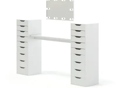 Salon Mirror with Cabinets 3D model